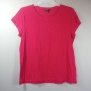 Simply Vera Women's Dark Pink Short Sleeve Textured Tee